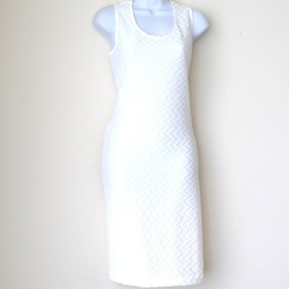 Shift Dress Textured Pullover Sleeveless White Sz Medium - Picture 6 of 6